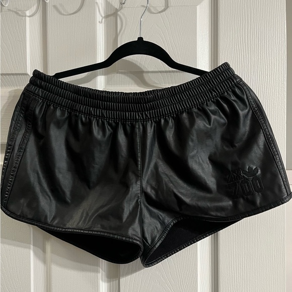 Adidas faux leather shorts L - Picture 1 of 2